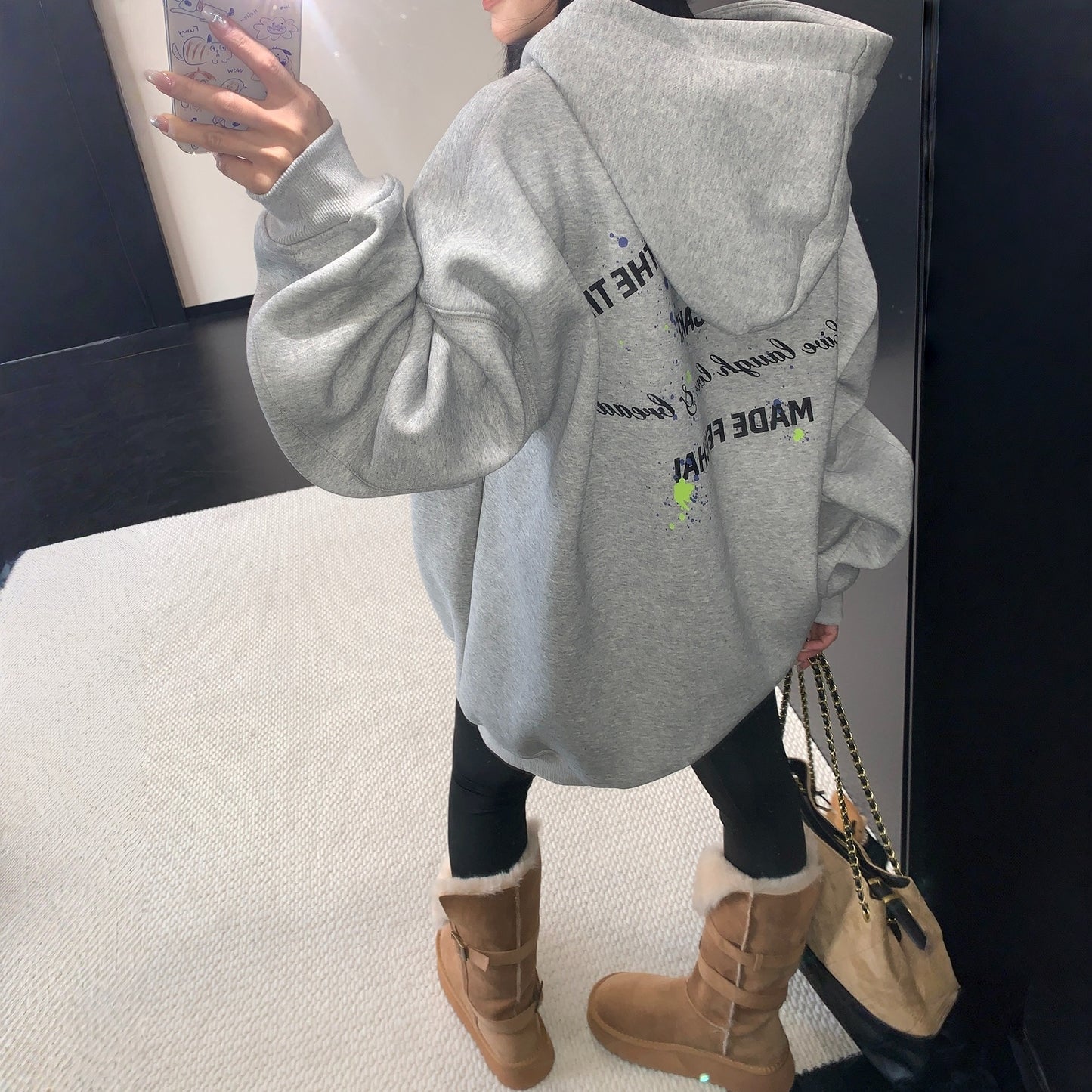 【トップス】裏起毛 プリント 春 秋 冬 フード付き パーカー 【FCシリーズ】