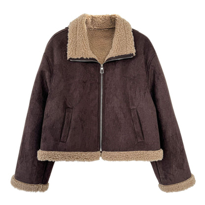 【アウター】防寒 切り替え ボア 春 秋 冬 ショート丈 ジャケット 【JZシリーズ】