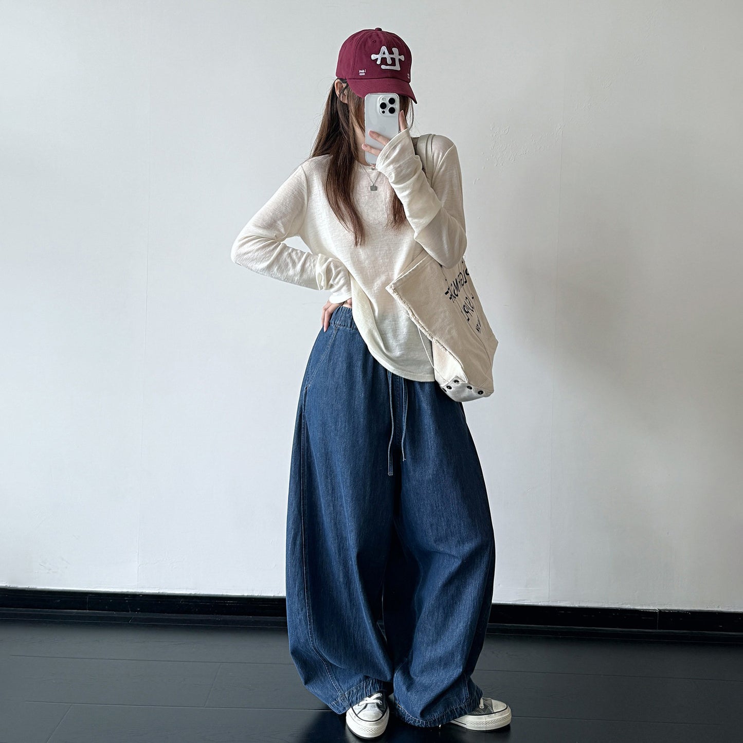【トップス】ウールクルーネックトップス レディース サイドシームレス 長袖 ミニマルデザイン Ｔシャツ【FCシリーズ】