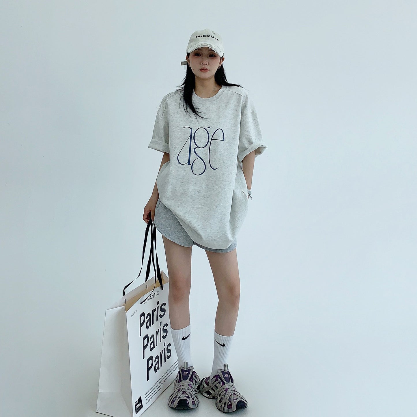 【トップス】シンプル 高級感 ロゴ ハリ感 リラックス 半袖シャツ【FCシリーズ】