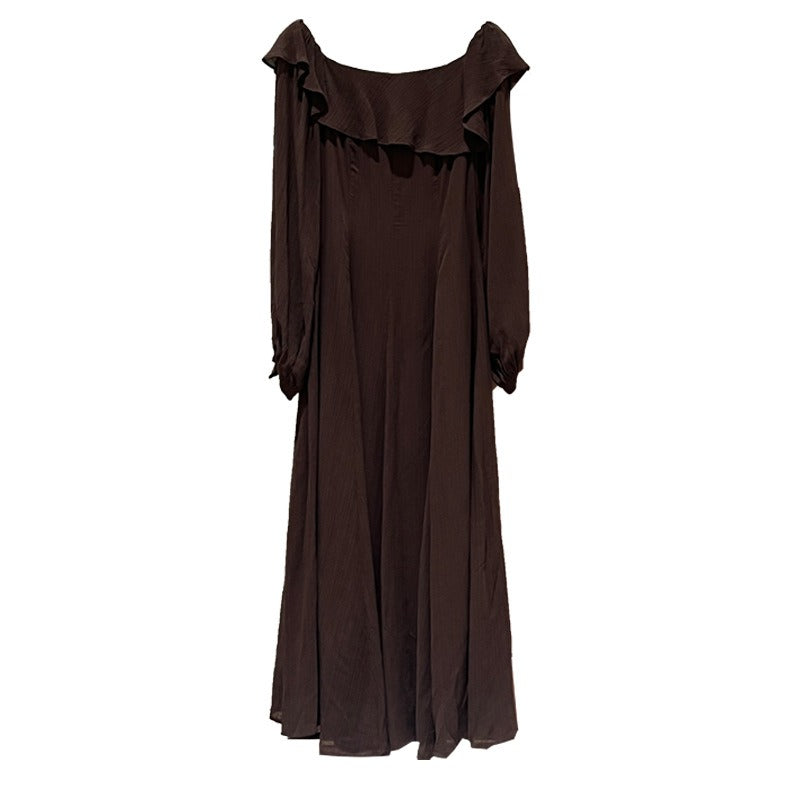 【ワンピース】春 秋 冬 フリル ハイウエスト長袖 ワンピース 【JZシリーズ】