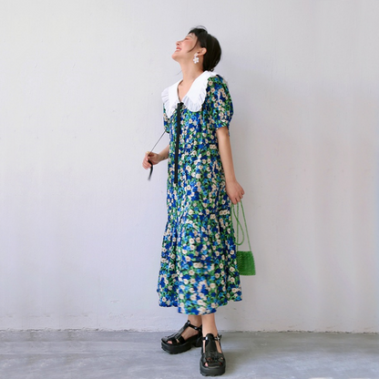 【ワンピース】夏 襟付き ウエストマーク フェミニンコーデ 半袖 ワンピース 【SHシリーズ】