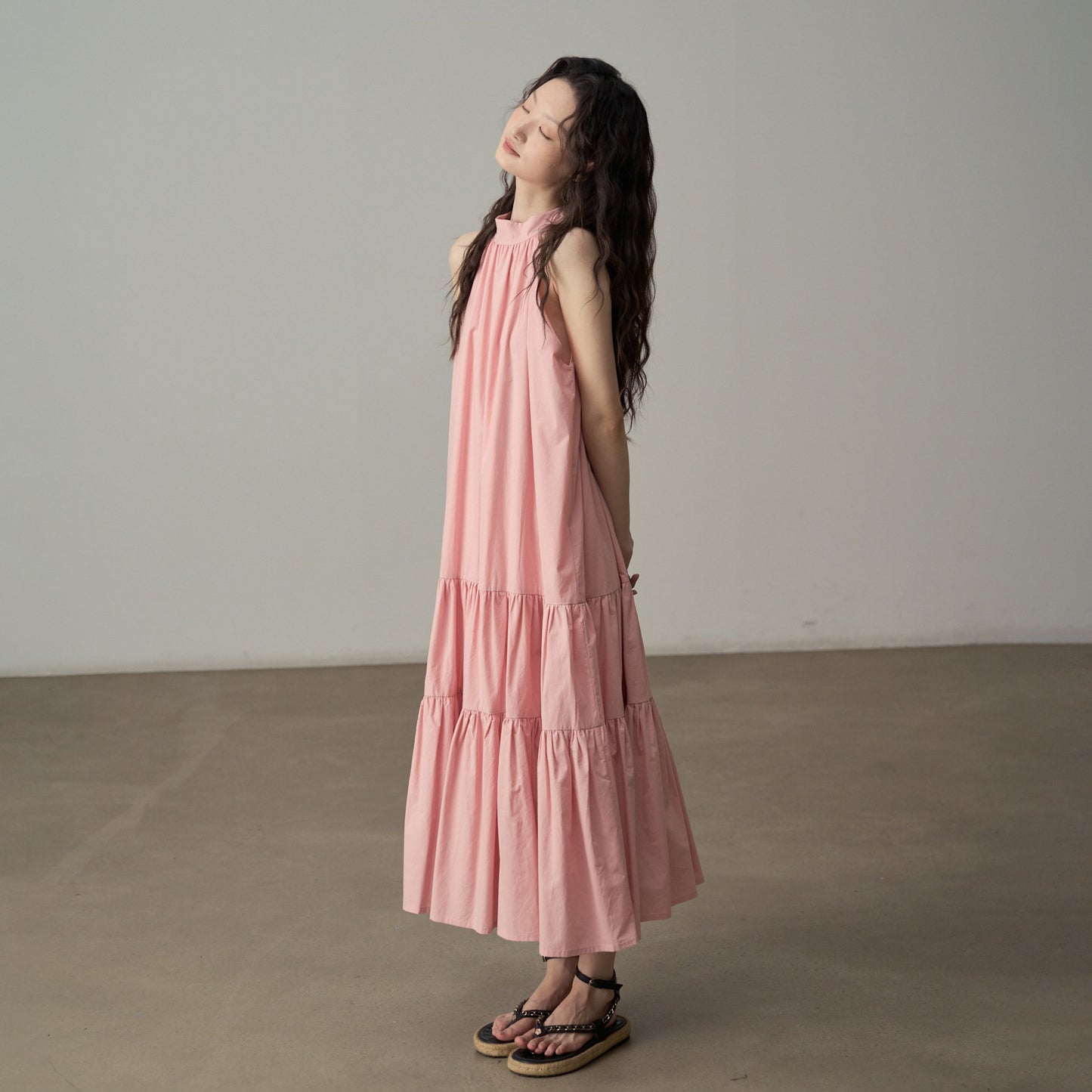 【ワンピース】フレンチエレガントなノースリーブキャミワンピース 夏のリゾートに◎ 体型カバー＆細見え効果抜群【JZシリーズ】