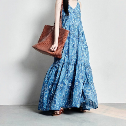 【ワンピース】アート風 コットン コットン キャミソール ノースリーブ ワンピース【SHシリーズ】