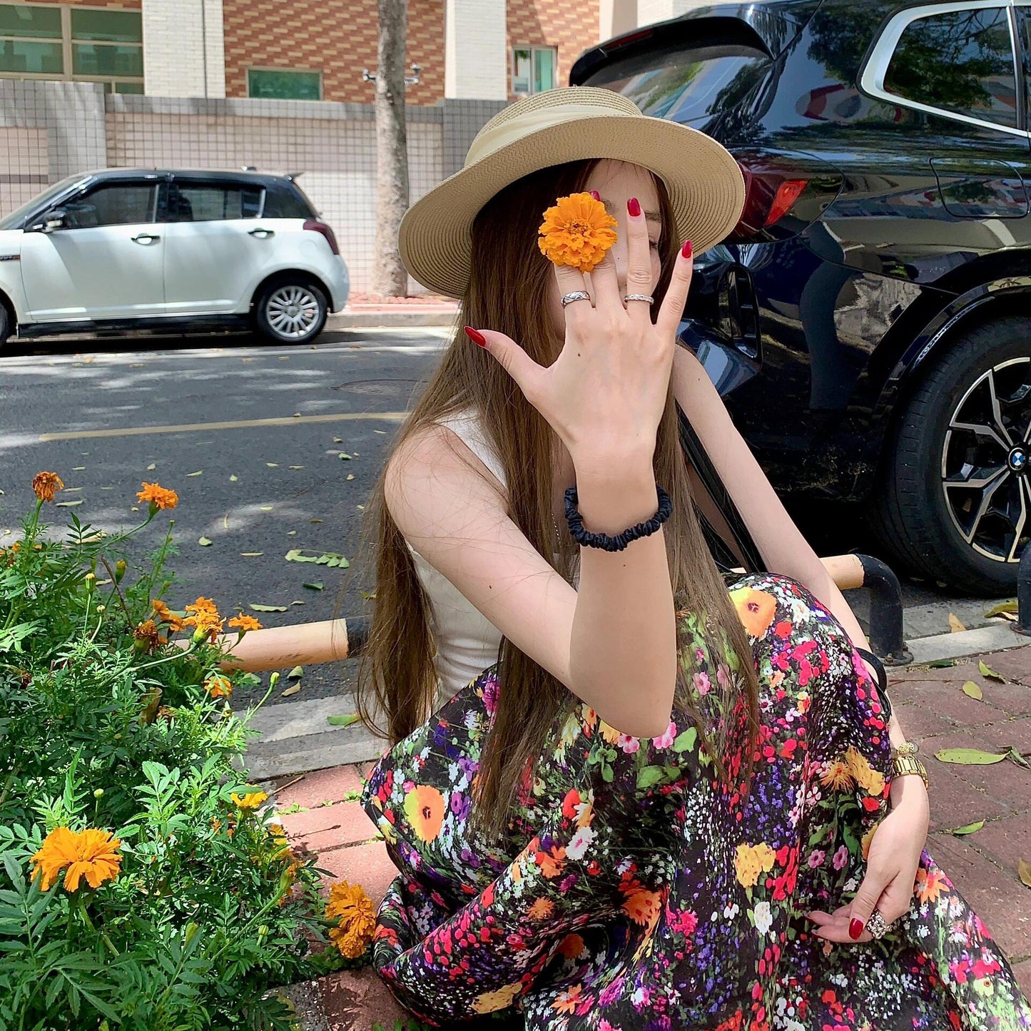【ボトムス】ハイウエストAラインスカート レディース 花柄 ロング丈 着痩せ 美シルエット 体型カバー【SHシリーズ】