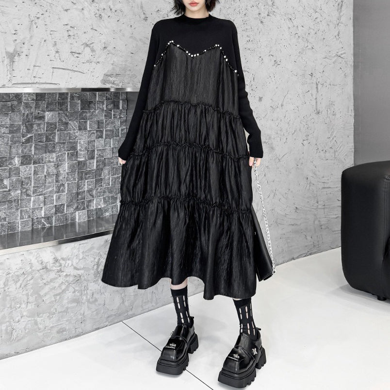 【ワンピース】春秋冬 2025 春新作 ニット エレガントな気質 ロング 長袖ワンピース