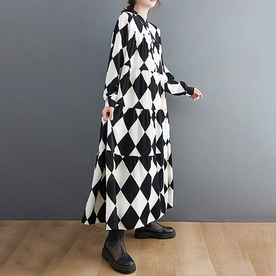 60%OFF⭐️期間限定【ワンピース】レディース 春秋新作 ゆったり 大きいサイズ モノクロ ストライプ プリント ボタン 長袖 シャツワンピース【SHシリーズ】