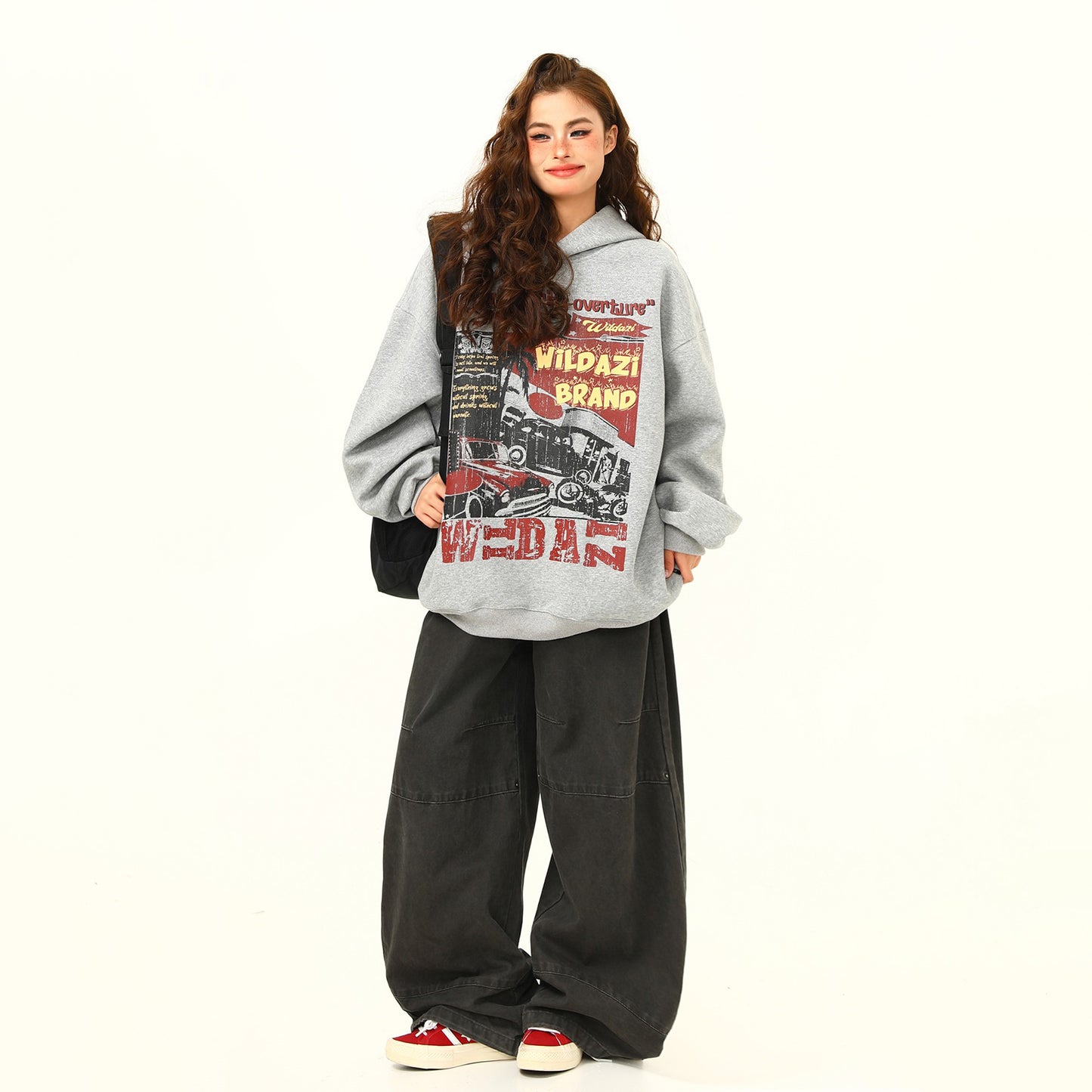 【トップス】秋冬新作✨美式ヴィンテージプリントパーカー  ユニセックス ペアコーデ対応 カジュアルスウェット【FCシリーズ】