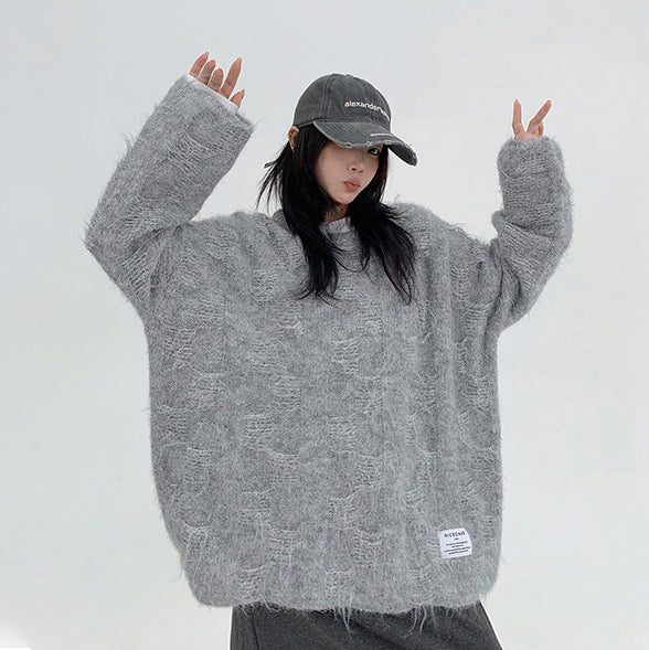 【トップス】ふわふわ可愛い♪ ゆる感たっぷりボアニット レディース クルーネック【FCシリーズ】