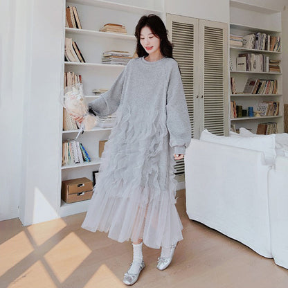 【ワンピース】カジュアル ゆる感  スウェットワンピース レディース 秋新作 超人気 おしゃれ映え 長袖ワンピース【JZシリーズ】