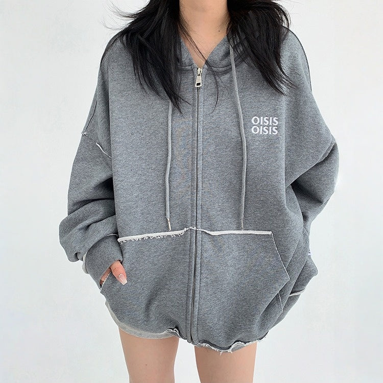 【アウター】春 秋 冬 ヴィンテージ風 裾フリンジ フード付き 【FCシリーズ】