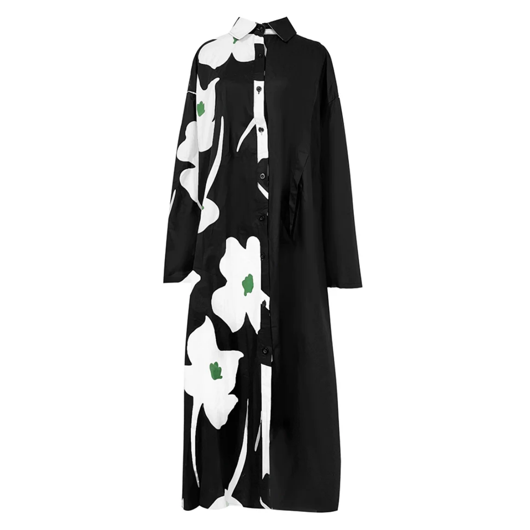 【ワンピース】春 秋 冬 デザイン感 花柄 カジュアル 長袖 ワンピース 【SHシリーズ】【AHシリーズ】