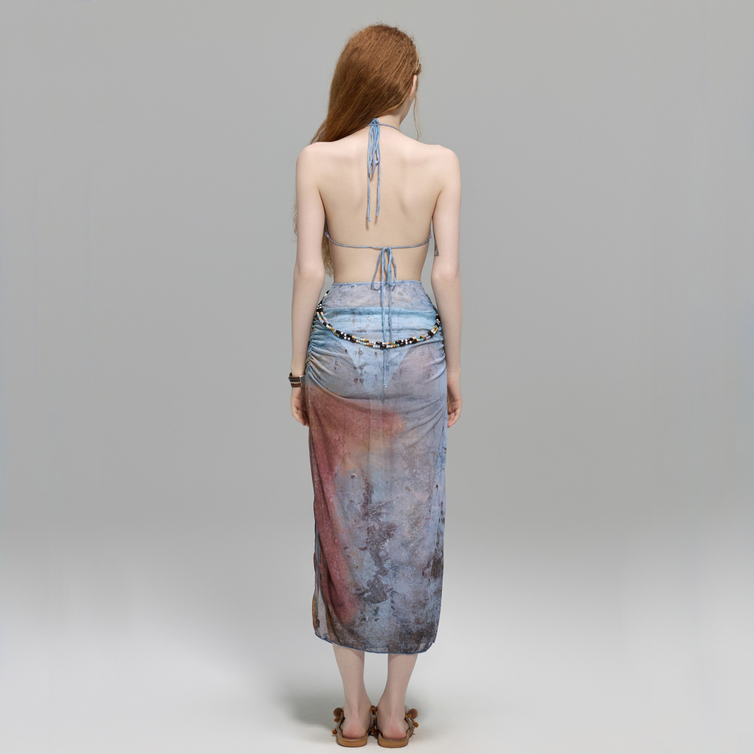 【グッズ】夏 ビーチ・リゾート 温泉でもOK ビキニトップ＋ショーツ＋スカート 3点セット水着 【SHシリーズ】