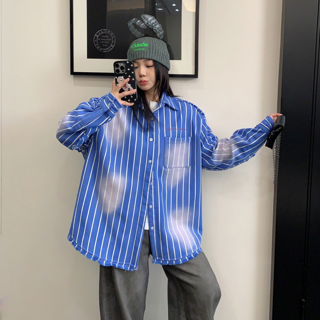 【アウター】ヴィンテージ加工 ストライプ ジャケット アウター 【FCシリーズ】