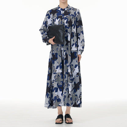 【ワンピース】ボヘミアンスタイル レトロ ティアードワンピース 春夏新作 大きいサイズ レディース ゆったり 長袖 体型カバー ロングワンピース【SHシリーズ】