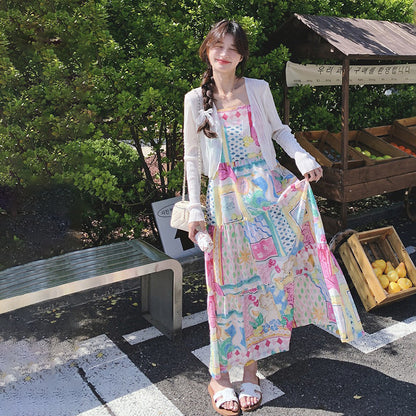 【ワンピース】夏新作 ドーパミンカラー キャミワンピース 少女感たっぷり ノースリーブワンピース【SHシリーズ】