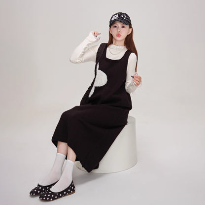 【ワンピース】💎エレガント＆高級感 ノースリーブワンピース 秋冬 レディース フレンチ風 ベストワンピ 【JZシリーズ】