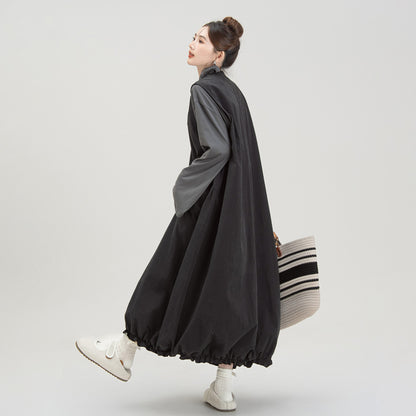 【単品注文】【セットアップ】日系風 黒 バルーンシルエット ノースリーブワンピース＋トップス セット レディース 秋新作 大人可愛い【JZシリーズ】