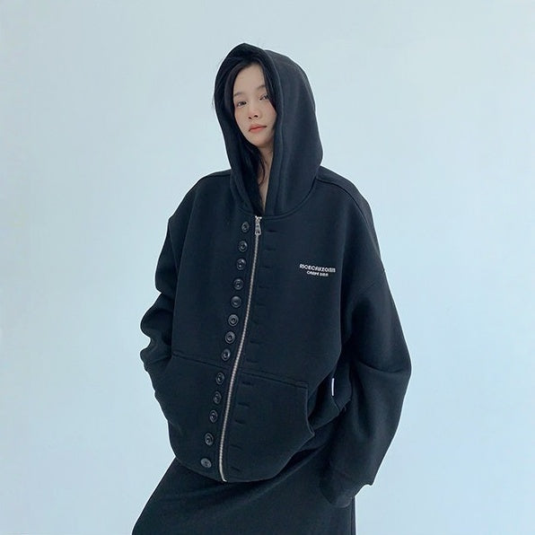 【アウター】厚手 ダブルフロントデザイン フード付き ジャケット 【FCシリーズ】