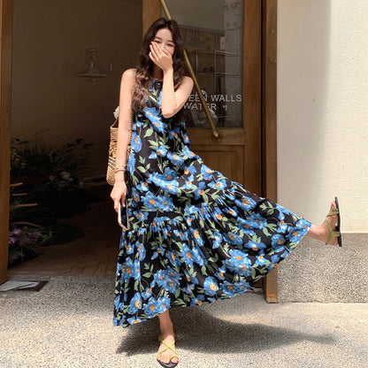 【ワンピース】フレンチリゾート風 花柄 ノースリーブワンピース 夏の気質コーデにぴったり【SHシリーズ】