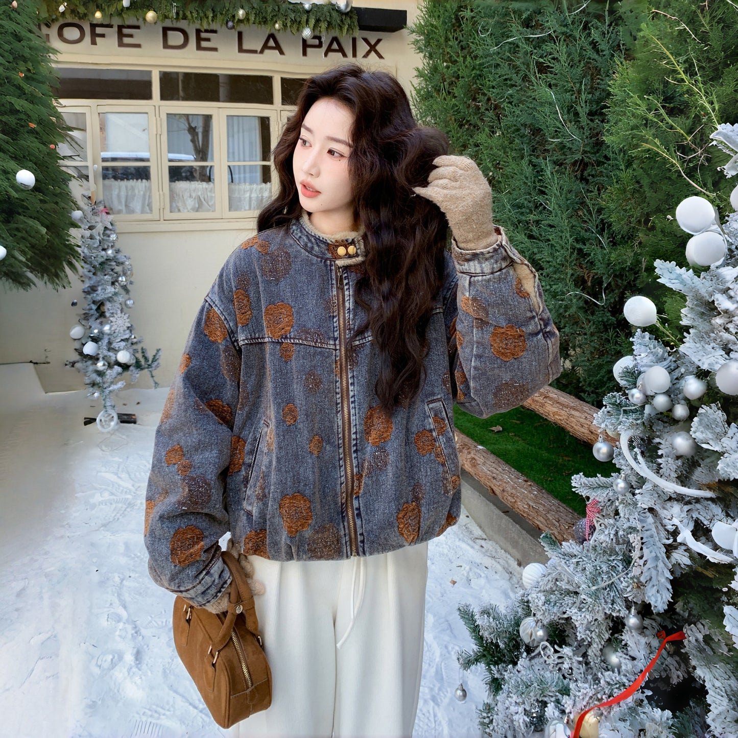 【アウター】ファッション レトロ 花柄 若見え ジャケット【SHシリーズ】