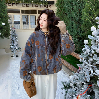 【アウター】ファッション レトロ 花柄 若見え ジャケット【SHシリーズ】