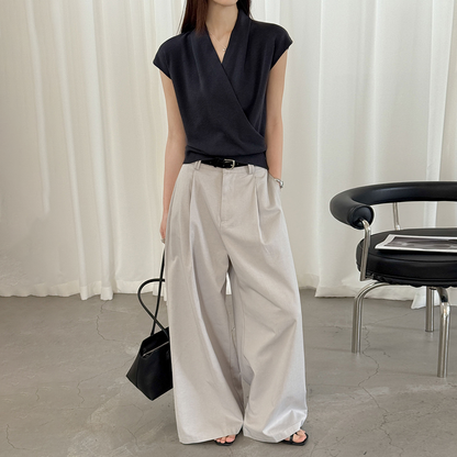 【トップス】半袖ニットトップス レディース 春新作 きれいめ カジュアル 着回し デザインニット【JZシリーズ】