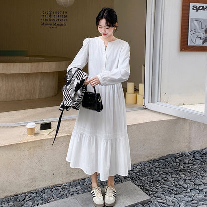 2点セット！【セットアップ】フレンチ上品 ホワイトワンピース＋ヴィンテージ風プリントベスト セット レディース 大人カジュアル【SHシリーズ】