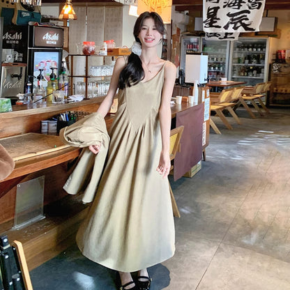 2点セット！【セットアップ】大人女性向け ジャケット＋ノースリーブワンピース セットアップ レディース 春秋 トレンド 高級感 おしゃれ映え【JZシリーズ】