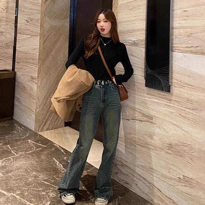 【60%OFF⭐️早い者勝ち】【トップス】★万能コーデ★ ハーフハイネック ニットトップス・ニットＴシャツ【JZシリーズ】