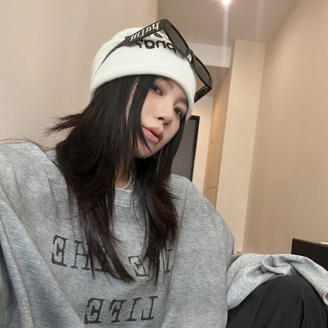 【トップス】秋冬 アメリカン 高級感 レディース ゆったり レトロ 長袖 Tシャツ【FCシリーズ】