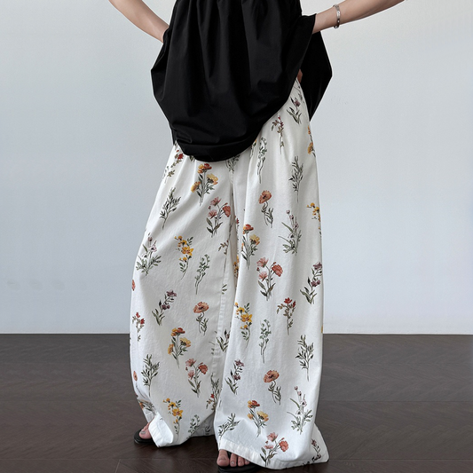 【ボトムス】夏 プリント 花柄 ルーズ ワイドパンツ 【SHシリーズ】