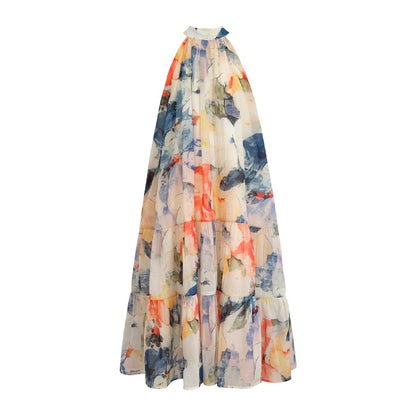 【ワンピース】海辺リゾート気質 フレンチプリント 高級感 ノースリーブワンピース【SHシリーズ】