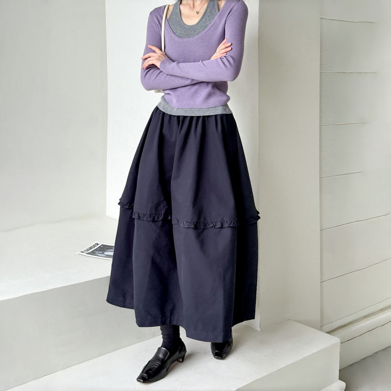 【ボトムス】秋新作 韓国風 エレガント カジュアル ミディスカート 女子 大人可愛い【JZシリーズ】