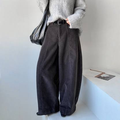 【ボトムス】コーデュロイ 上品見え トレンド感 ゆったり パンツ 【JZシリーズ】