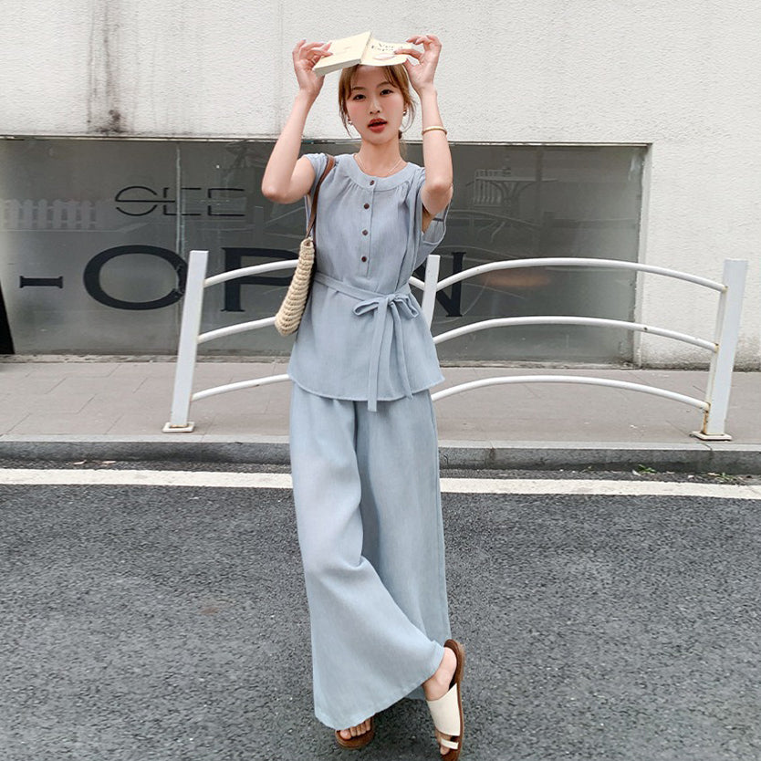 2点セット！【セットアップ】カジュアルリラックス風 シャツ＋