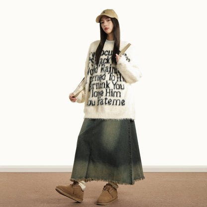 【トップス】アメリカンスタイル ロゴ入り ニット レディース 秋冬 ゆったり 中性風 カップル対応【FCシリーズ】