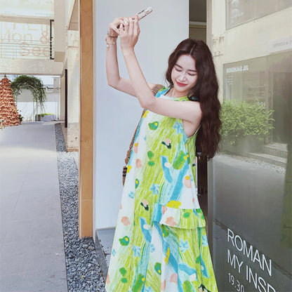 【ワンピース】フレンチ風 夏らしい 優しく甘めな雰囲気 花柄ノースリーブワンピース フェアリー感たっぷり【SHシリーズ】