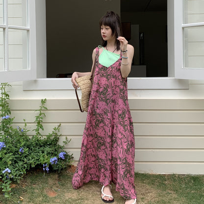 【ボトムス】夏新作 ゆったりカジュアル ラフ Vネック オールインワン【SHシリーズ】