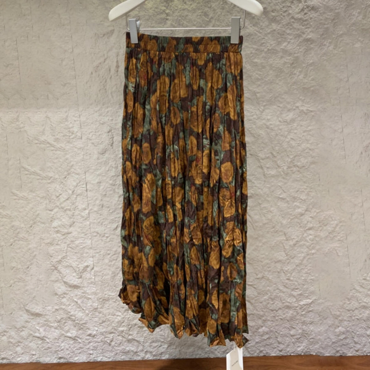 【ボトムス】レトロ風 プリーツスカート 秋新作 ハイウエスト 脚長効果 フレアAラインロングスカート【SHシリーズ】