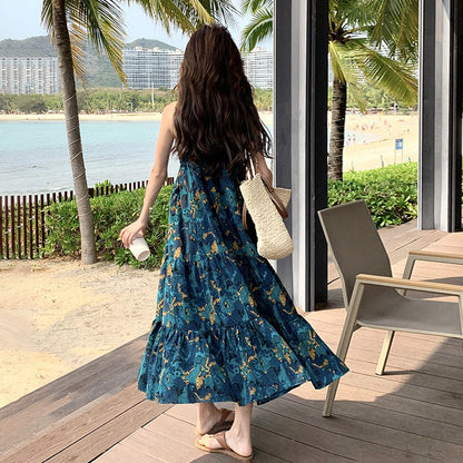 【ワンピース】2025夏新作 ノースリーブ フラワープリントキャミワンピース【SHシリーズ】