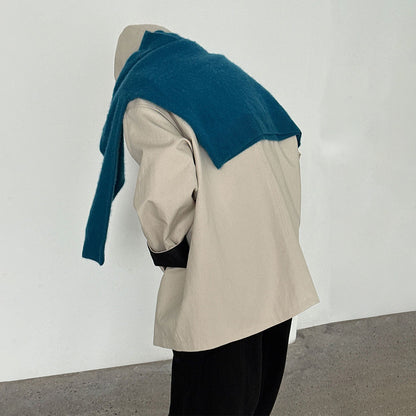 【アウター】秋新作 韓国風 配色スリーブ レディース ゆったり カジュアルトレンチコート【JZシリーズ】