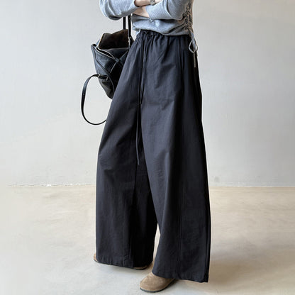 【ボトムス】アメリカン ワイドレッグ レディース 秋 ヴィンテージシルエット ドレープ感 ウエストゴム バルーンパンツ【JZシリーズ】