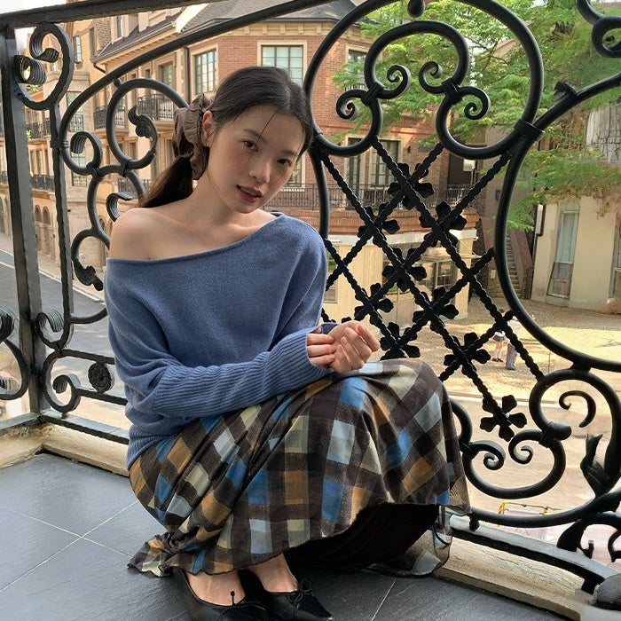 【ボトムス】春 秋 冬 細見え チェック柄 レトロ 上品な雰囲気 スカート 【SHシリーズ】