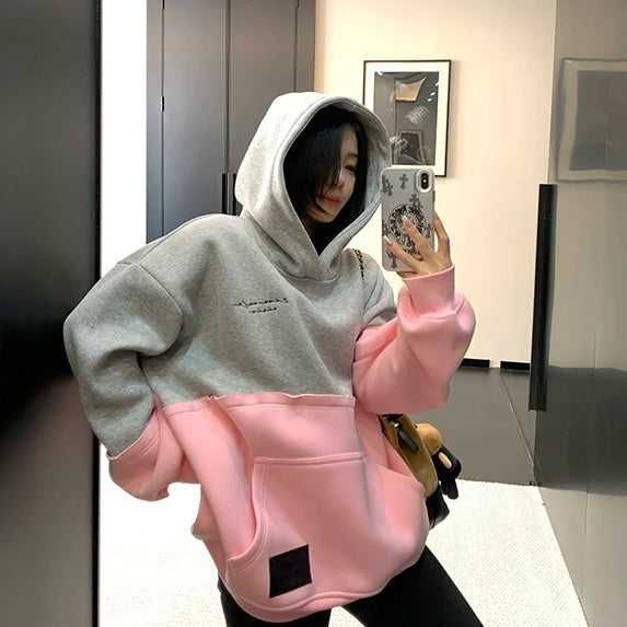 【トップス】切り替え 春 秋 冬 裏起毛 フード付き パーカー 【FCシリーズ】