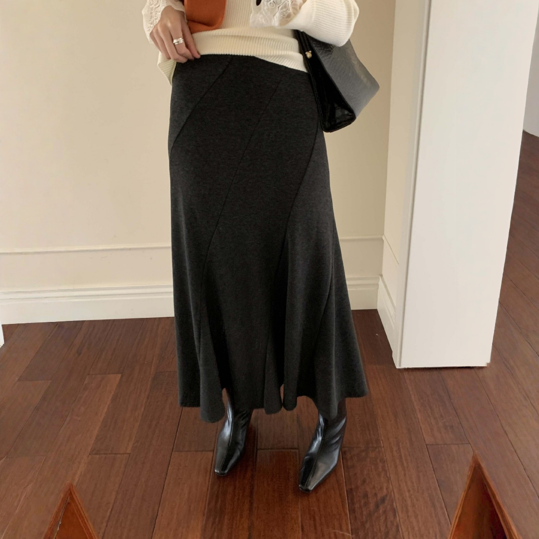 【ボトムス】春 秋 冬 フレンチ マーメイド 落ち感 ロングスカート 【JZシリーズ】