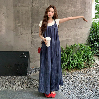 【ボトムス】フレンチヴィンテージ風 タイダイ柄 カジュアル 夏のハイセンス オールインワン