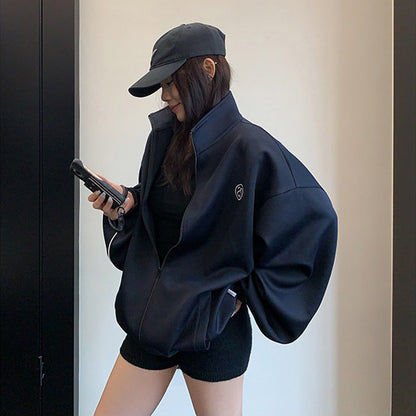 【アウター】ルーズシルエットジャケット レディース 秋冬 ミニマルデザイン ヴィンテージ風【FCシリーズ】