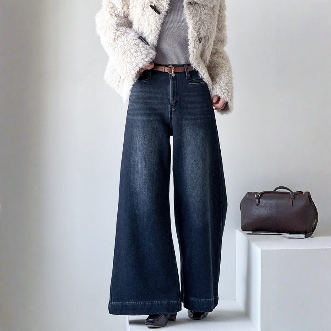 【ボトムス】春 秋 冬 裏起毛 ルーズ カジュアル ワイドパンツ 【SNシリーズ】