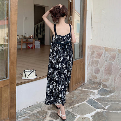 2点セット！【セットアップ】着回し力◎Tシャツ＋花柄ノースリーブワンピースセット 甘めナチュラル 初恋風コーデ【SHシリーズ】